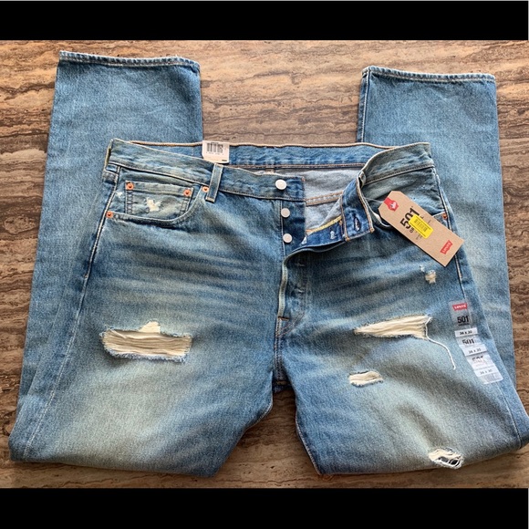 LEVI STRAUSS 501 ORIGINAL STRAIGHT LEG JEANS 36X30 - Picture 4 of 8